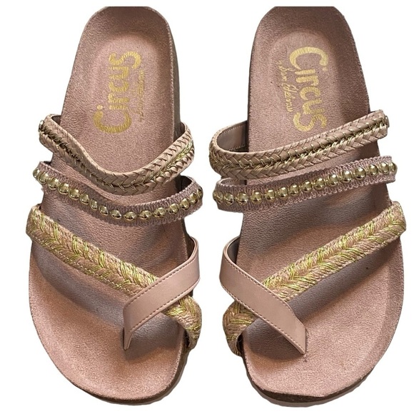 Sam Edelman Strappy metallic studded Oleander sandals size 9 - Picture 1 of 11